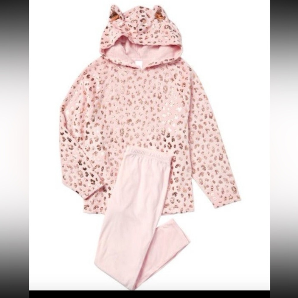 Justice Leopard Kitty 2piece pajama set